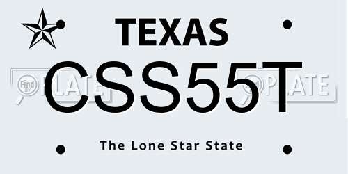 CSS55T Texas License Plate