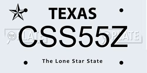 CSS55Z Texas License Plate