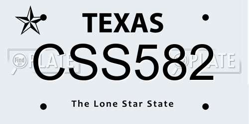 CSS582 Texas License Plate