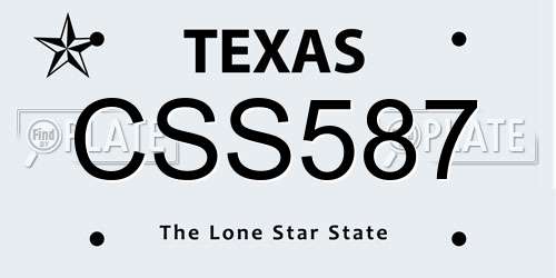 CSS587 Texas License Plate