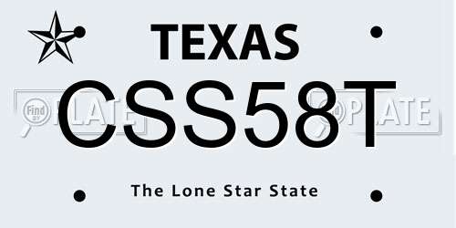 CSS58T Texas License Plate