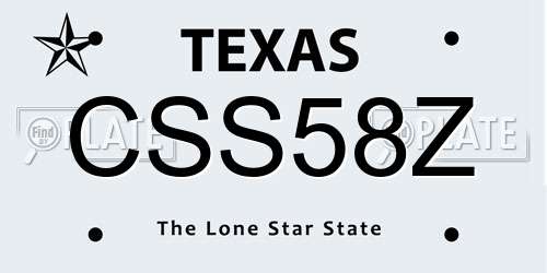CSS58Z Texas License Plate