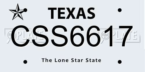 CSS6617 Texas License Plate