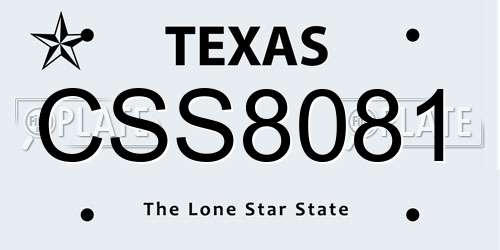 CSS8081 Texas License Plate