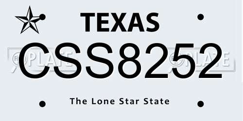 CSS8252 Texas License Plate