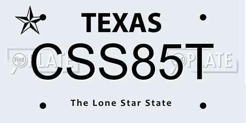 CSS85T Texas License Plate