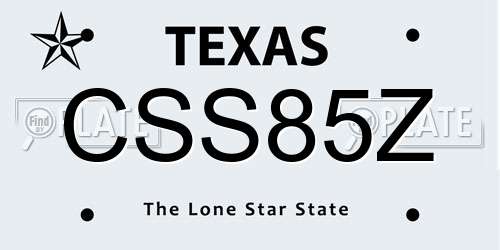 CSS85Z Texas License Plate
