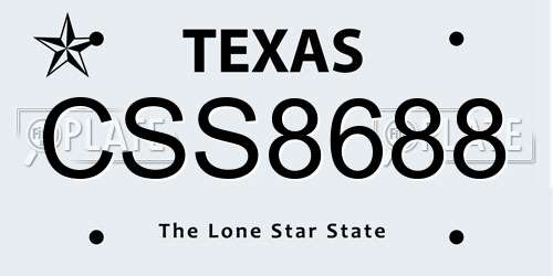 CSS8688 Texas License Plate