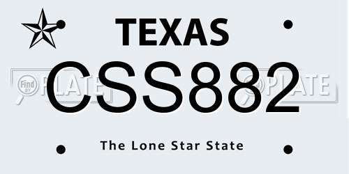 CSS882 Texas License Plate