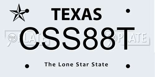 CSS88T Texas License Plate