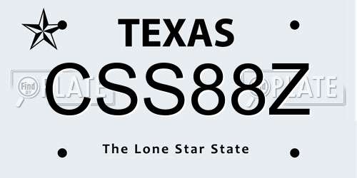 CSS88Z Texas License Plate