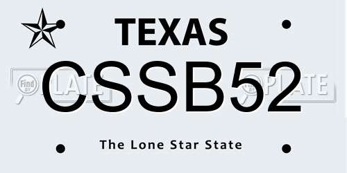CSSB52 Texas License Plate
