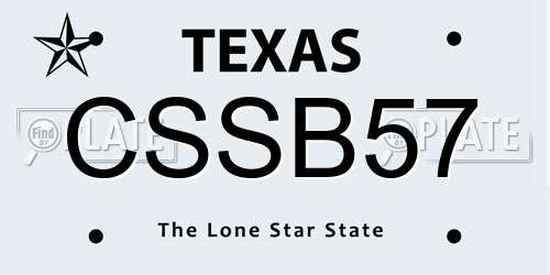 CSSB57 Texas License Plate