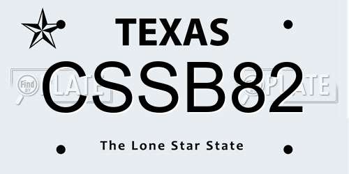 CSSB82 Texas License Plate