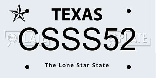 CSSS52 Texas License Plate