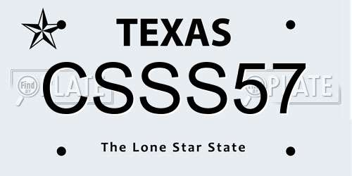 CSSS57 Texas License Plate