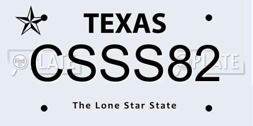 CSSS82 Texas License Plate