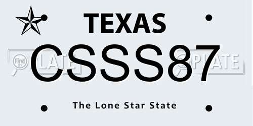 CSSS87 Texas License Plate
