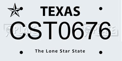 CST0676 Texas License Plate
