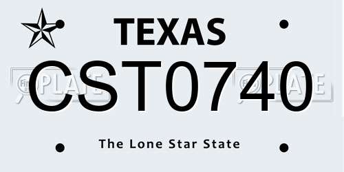 CST0740 Texas License Plate