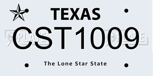 CST1009 Texas License Plate