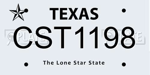 CST1198 Texas License Plate