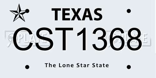 CST1368 Texas License Plate