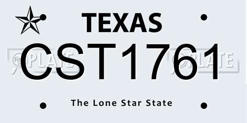 CST1761 Texas License Plate