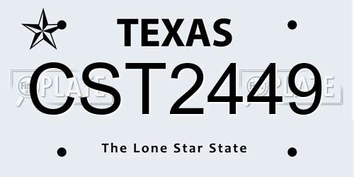CST2449 Texas License Plate