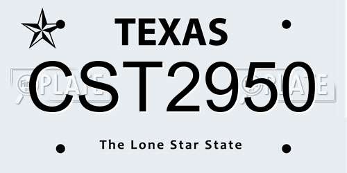 CST2950 Texas License Plate