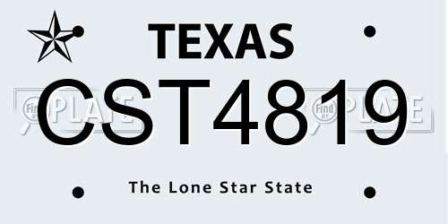 CST4819 Texas License Plate
