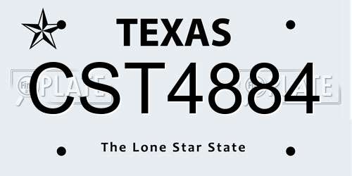 CST4884 Texas License Plate