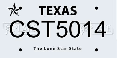 CST5014 Texas License Plate