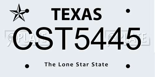 CST5445 Texas License Plate