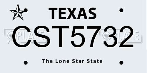 CST5732 Texas License Plate