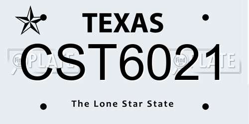 CST6021 Texas License Plate