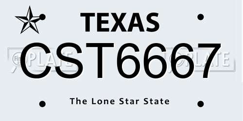 CST6667 Texas License Plate
