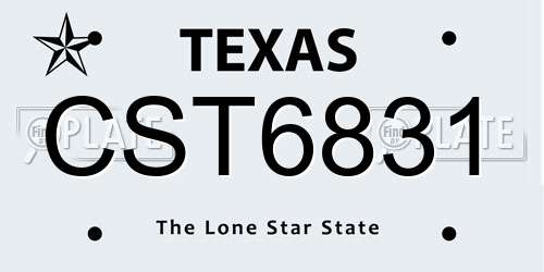 CST6831 Texas License Plate