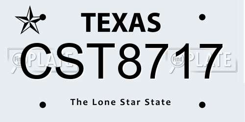 CST8717 Texas License Plate