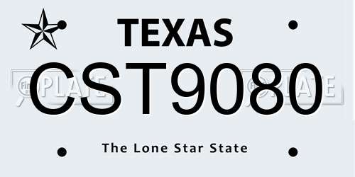 CST9080 Texas License Plate