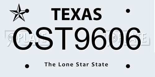 CST9606 Texas License Plate