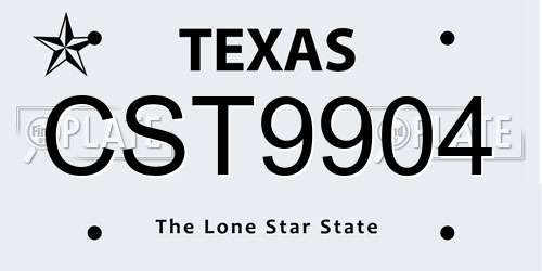 CST9904 Texas License Plate