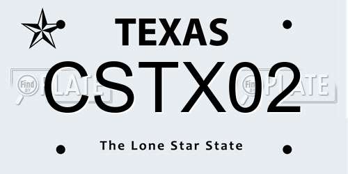 CSTX02 Texas License Plate