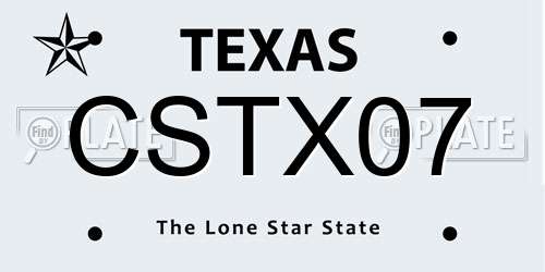 CSTX07 Texas License Plate