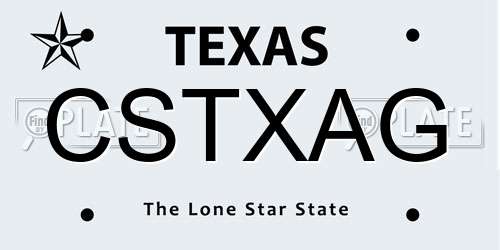 CSTXAG Texas License Plate
