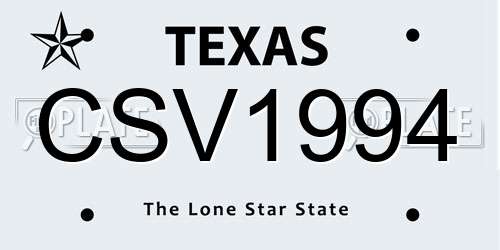 CSV1994 Texas License Plate