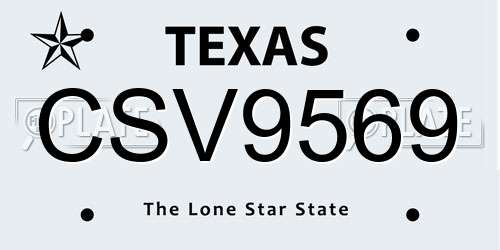 CSV9569 Texas License Plate