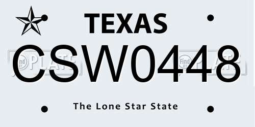 CSW0448 Texas License Plate