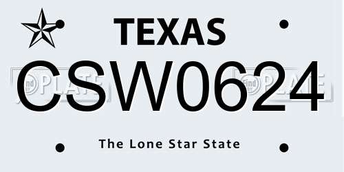 CSW0624 Texas License Plate