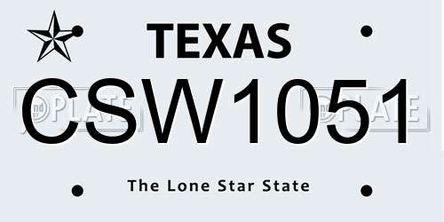 CSW1051 Texas License Plate